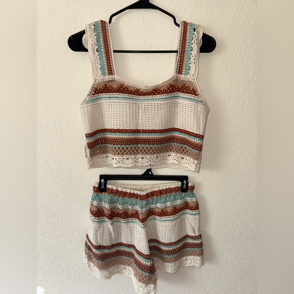 Rebellion Multicolor Crochet 2 Piece Set